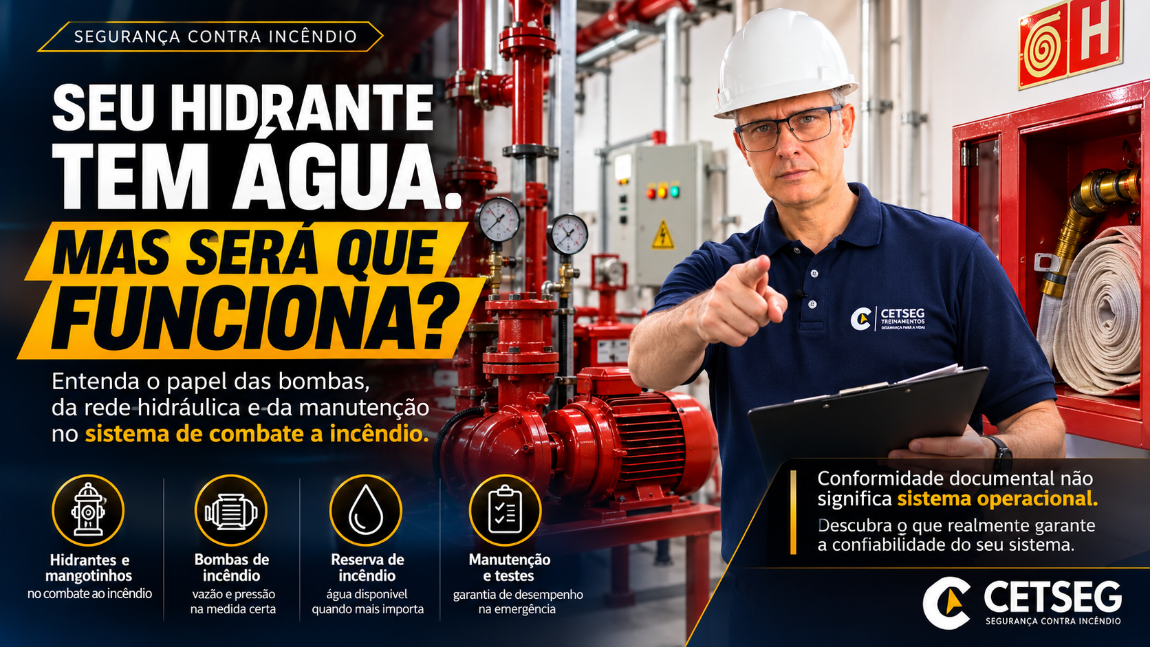 Sistema de hidrantes e bombas de incêndio: ter água na rede significa estar protegido?